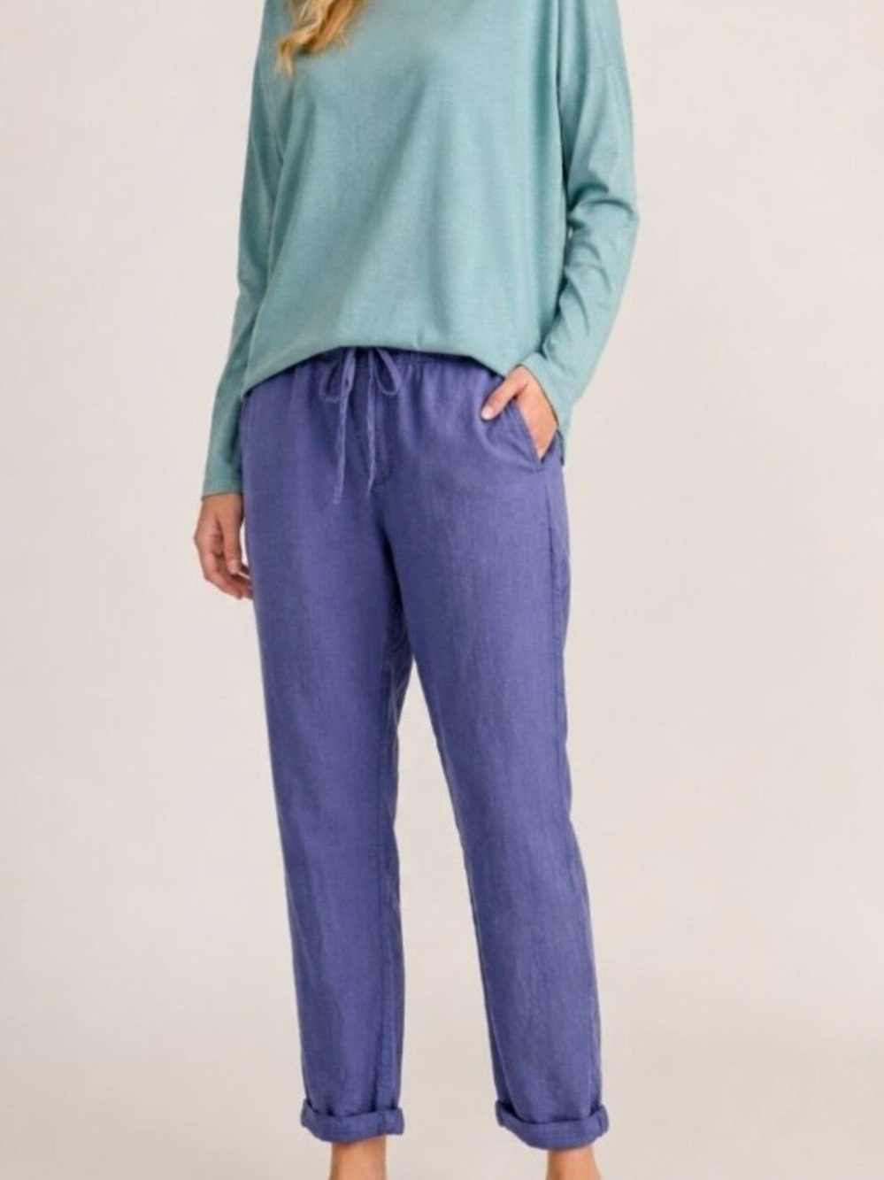 EUC J. Jill Periwinkle Drawstring Ankle Pants